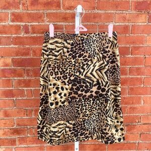 Y2K animal print skirt